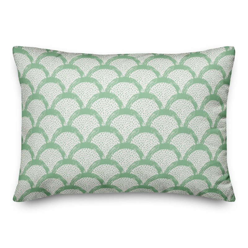 Scallop Outdoor Throw Pillow, Green