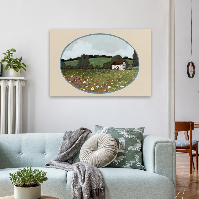 Flower Farm Fields - Coastal Sea Coral Starfish Sand Dollar Art, H 24 po x l 36 po