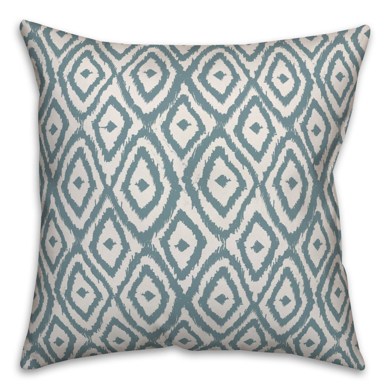 Coussin décoratif , Blanc / Bleu, 16 po x 1 po