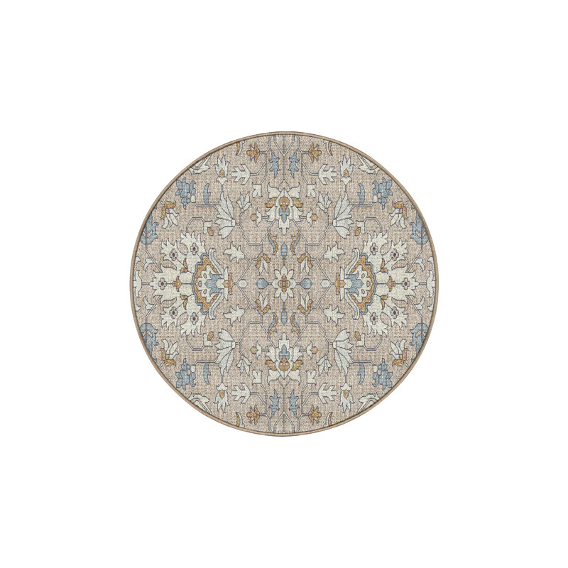 Fionnlagh Hand Loomed Washable Oriental Indoor Rug, Round 3'