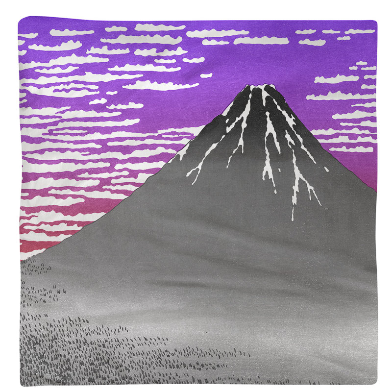 Katsushika Hokusai Cotton Square Napkin, Purple/Pink Sky