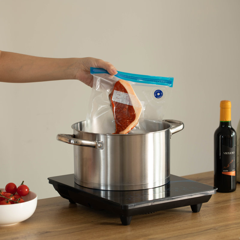 Ensemble de 12 sacs de rangement pour aliments réutilisables, hermétiques et refermables Basic Basic 12 po x 13 po Solution pour des tranches de fruits frais Légumes frais et repas compatibles avec la plupart des aspirateurs