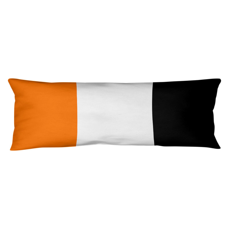 Abel Polyester Medium Pillow, Orange/Black