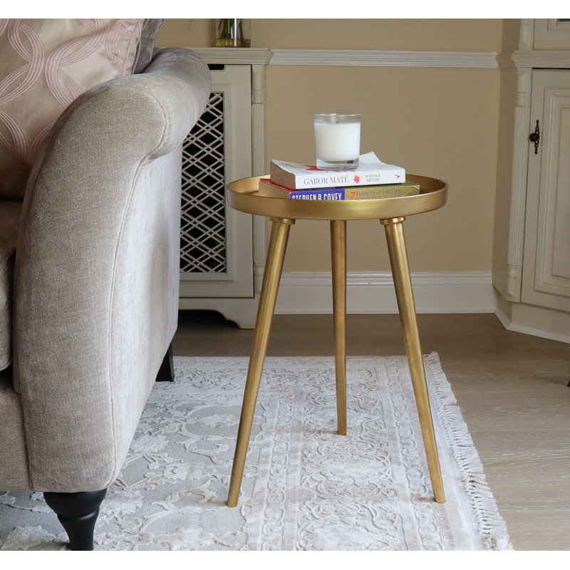 Chandler Tray Top End Table, Gold