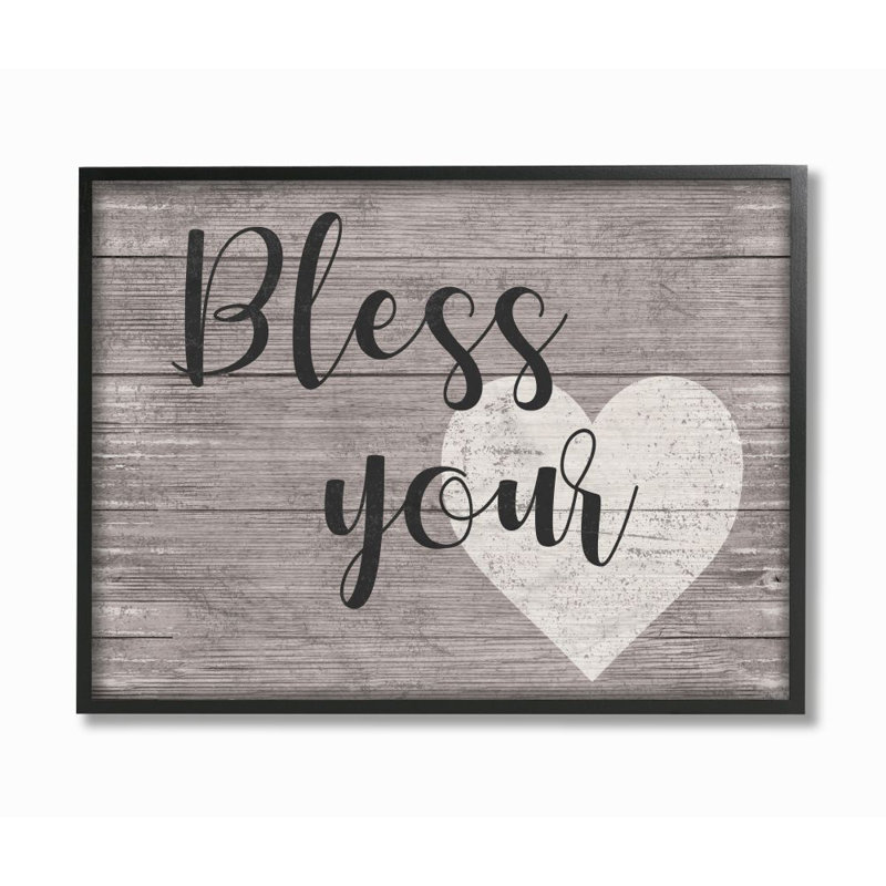«Bless Your Heart», ensemble d'impression sur toile, H 16 po x l 20 po, Giclée encadrée noir minuit