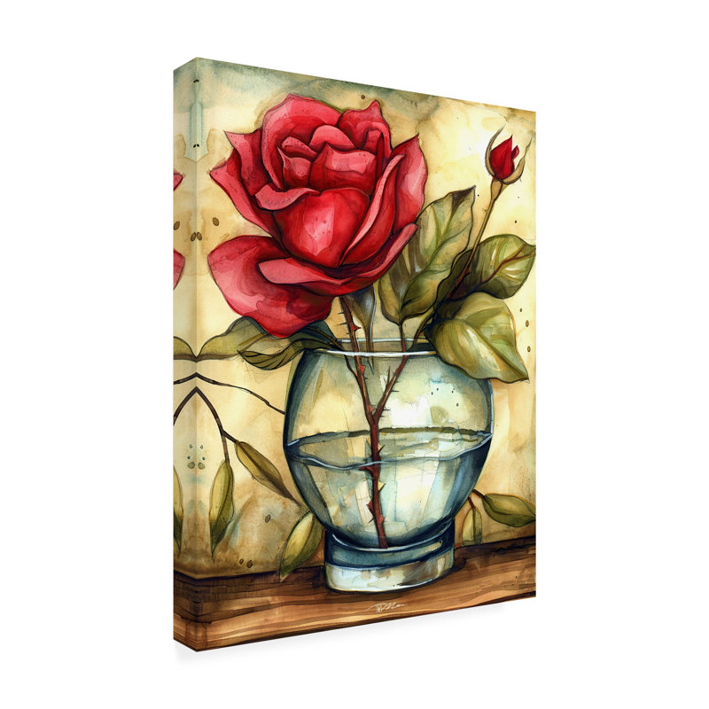 Art sur toile "bol rose Mom", H 14 po x l 19 po