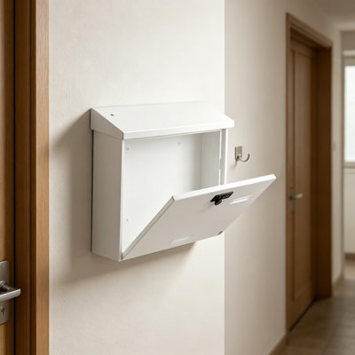 Boîte aux lettres murale avec serrure à combinaison, boîte aux lettres imperméable à grande capacité pour l'extérieur, boîte aux lettres haute résistance à la rouille avec fenêtre transparente