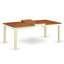 Ensemble de table de salle à manger 5 pièces comprenant une table de cuisine rectangulaire avec rallonge papillon et 4 chaises de salle à manger, babeurre et cerise-20549008-132939999