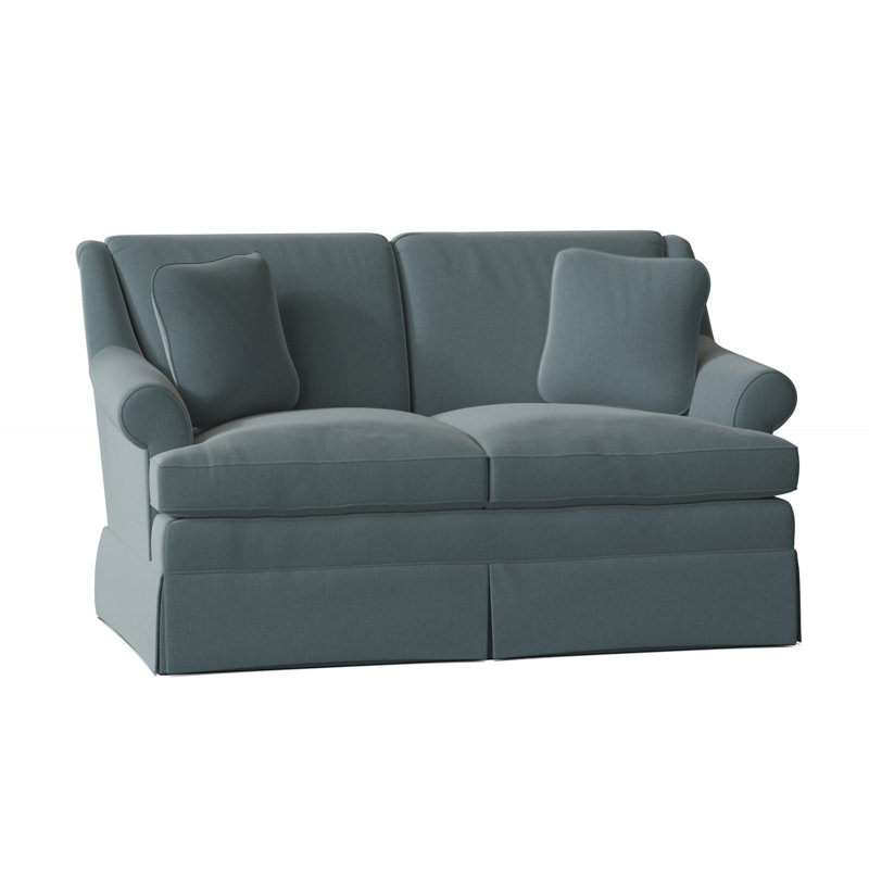 Connor Upholstered 59'' Loveseat, Peyton 22 Blue Performance Twill, No