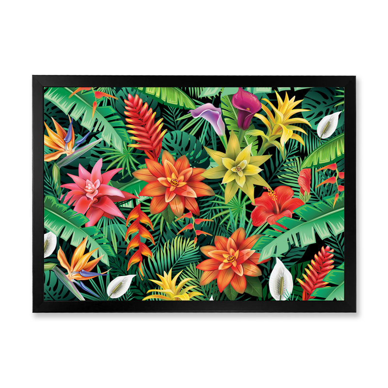 From Tropical Flowers - on, Impression noire sur toile encadrée, H 8 po x l 12 po x P 0,1 po