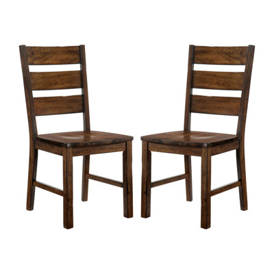 Ensemble de 2 chaises d'appoint en bois au fini noyer