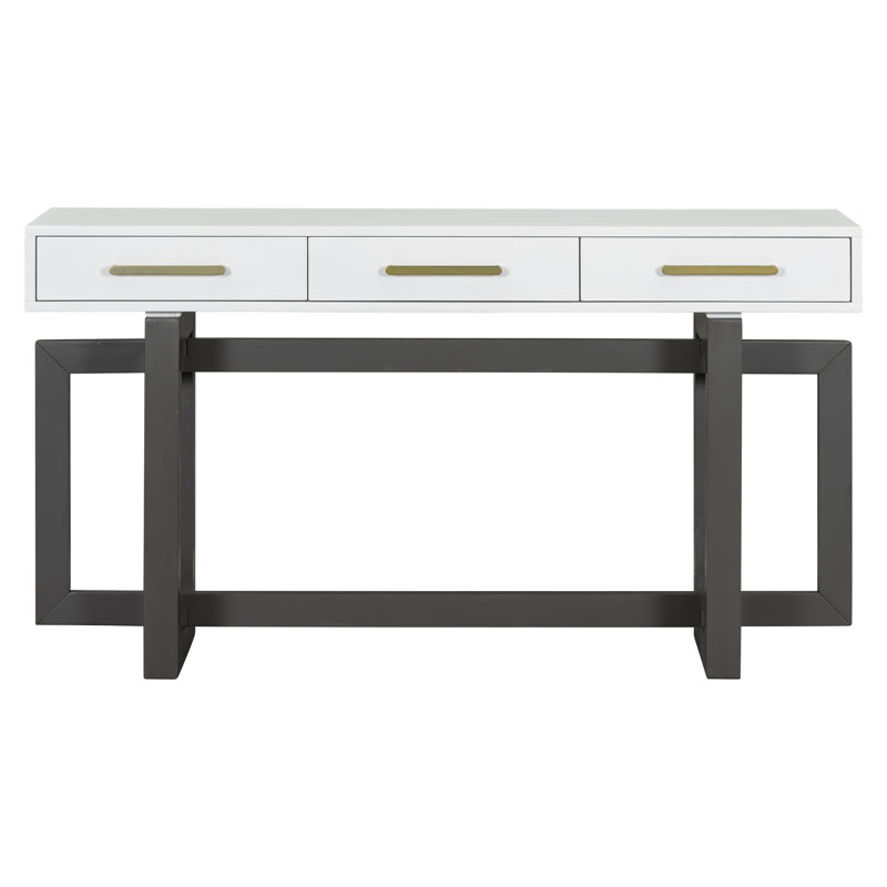57" Elegant Console Table With Three Drawers