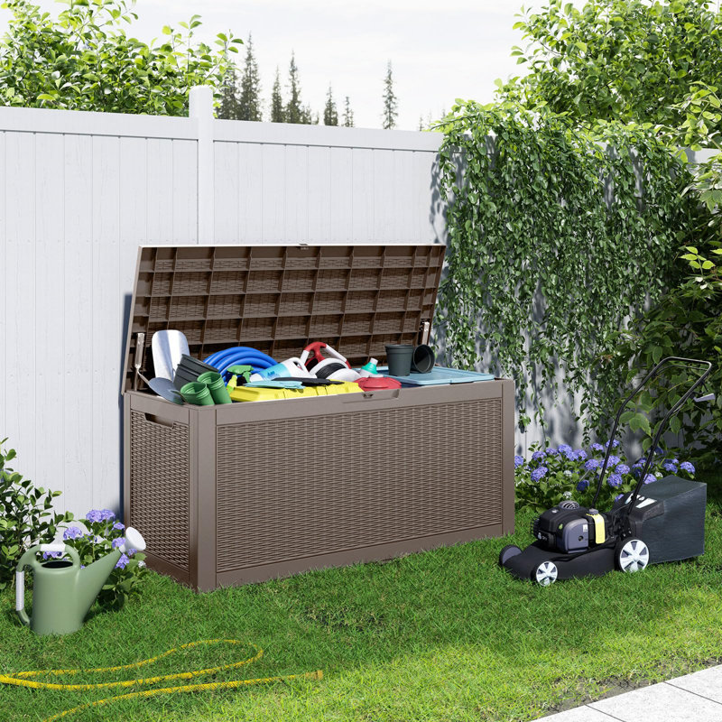 1200L Lockable Waterproof Resin Outdoor Storage Box, Grey