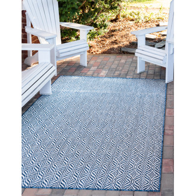 Lithonia Blue/Ivory Indoor/Outdoor Rug