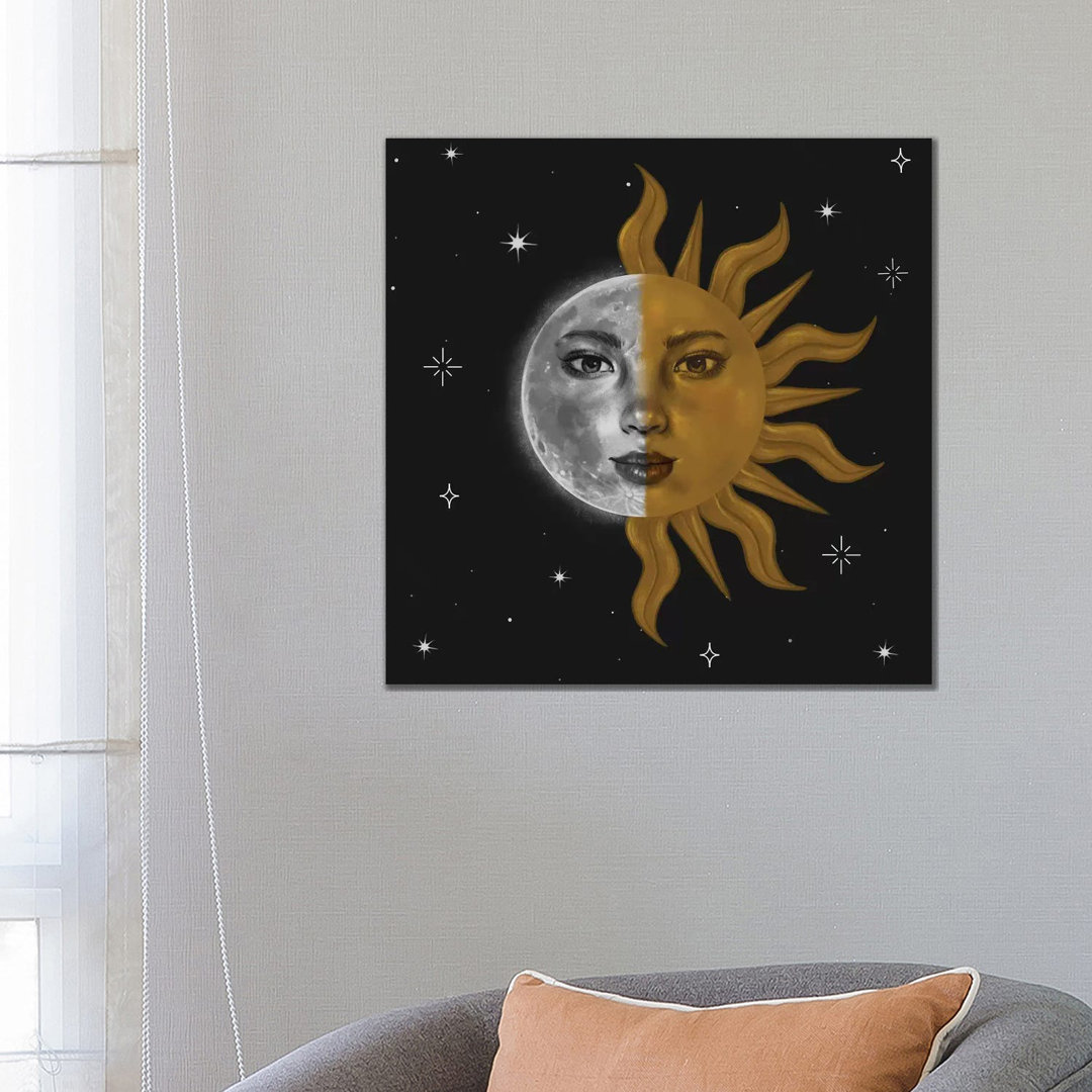 Teil Sonne und Mond von Stephanie Sanchez - Galerie-verpackte Leinwand Giclée