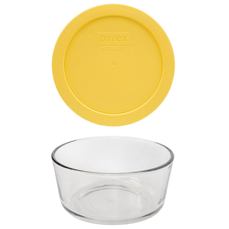 (1) bol en verre de 4 tasses Pyrex (1) et (1) couvercle en PC (7201), Jaune d'œuf