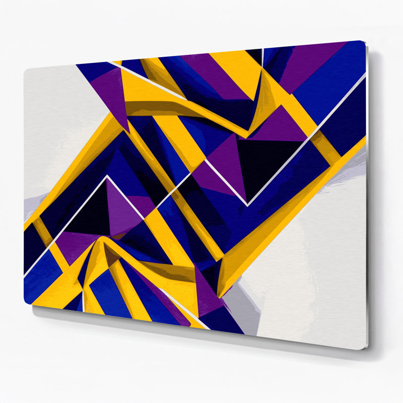 Hard Edge 7, art mural en métal mauve, H 20 po x l 24 po