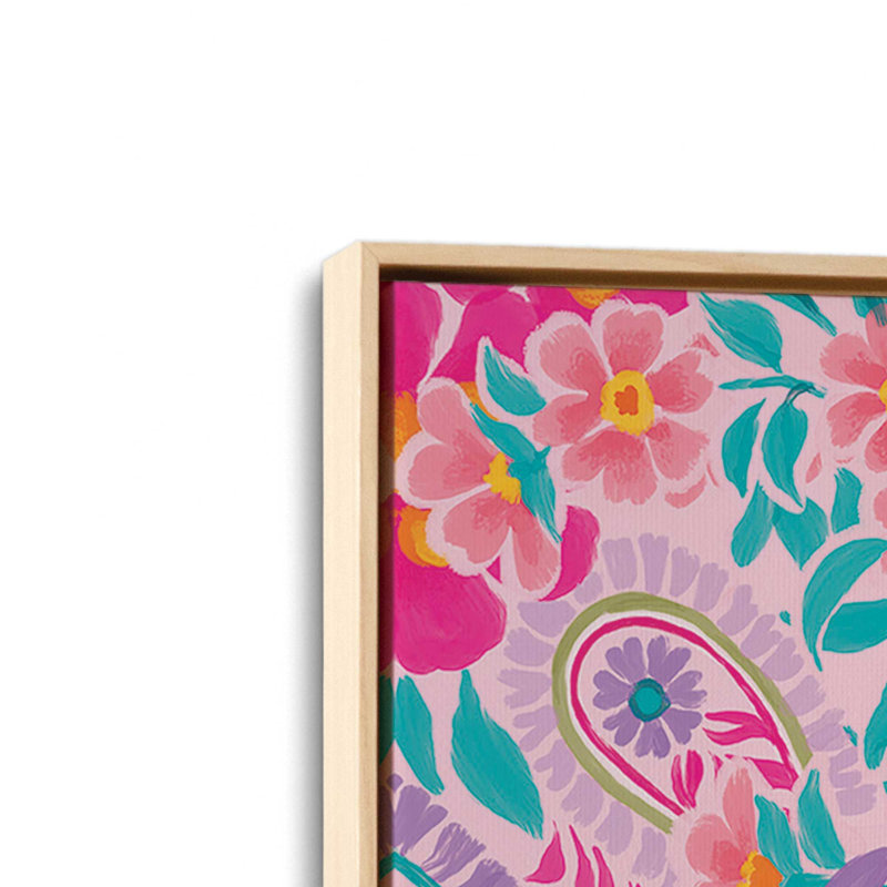 «Bright Paisley» par Cat Thurman Designs, reproduction d'art, L 30 x H 40, Tanné, Toile avec cadre