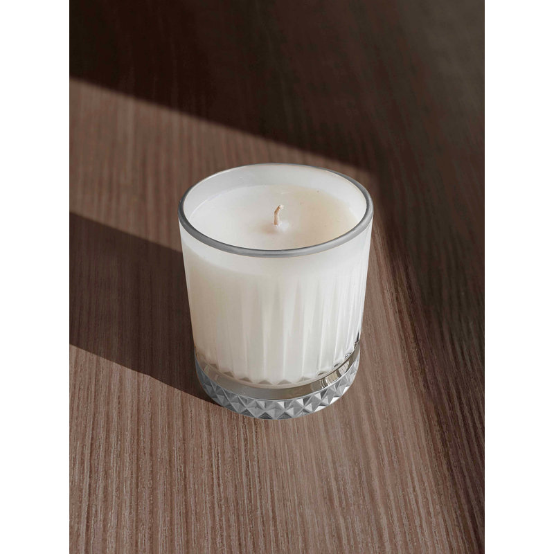 Bougie cylindrique sans parfum, Blanc / argenté