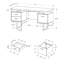 Table d'ordinateur de travail moderne pour ordinateur portable - l 60 po, stratifié brun, métal noir, table d'ordinateur fonctionnelle
