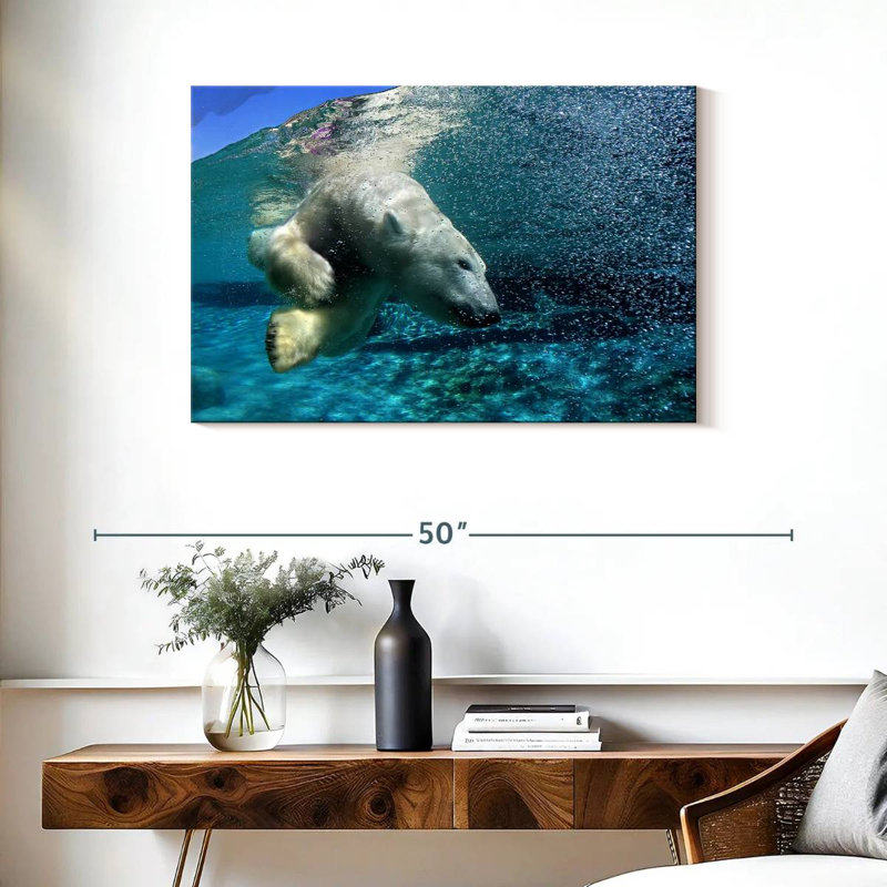 Crowle Diving Polar Bear, 24" H x 36" W