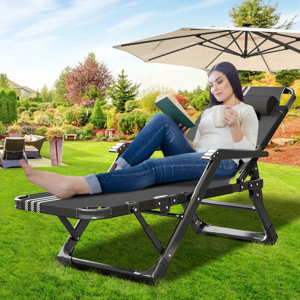 Chaise Lounge SONGMICS Sun Lounger, Sunbed, Large Reclining Sun