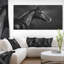 «Black Arabian Horse Portrait», reproduction d'art graphique sur toile tendue-19240828