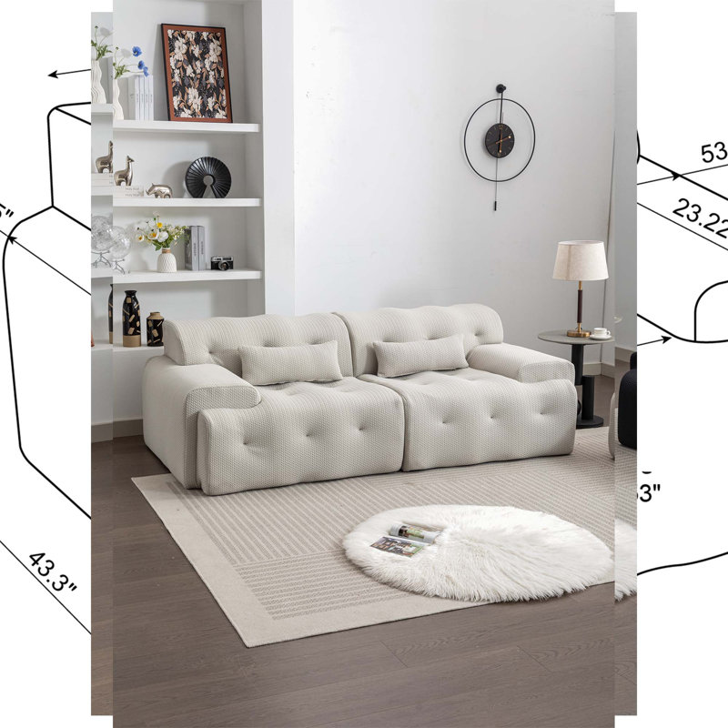 Boneless Sofa for livingroom, Dark Gray Fabric
