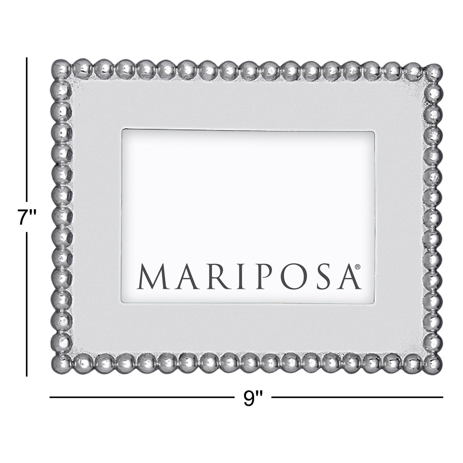 String Of Pearls Silver Metal Beaded Picture Frame