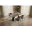 Thomas - Modern Grey Fabric + Pewter Dining Chair