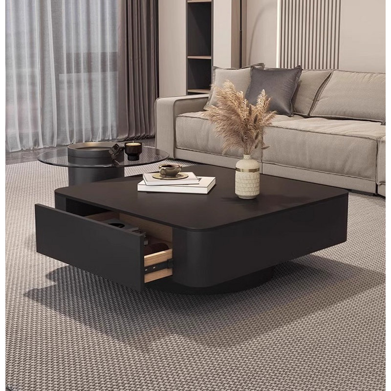 Ensemble de tables basses gigognes 2 pièces Modern, Black