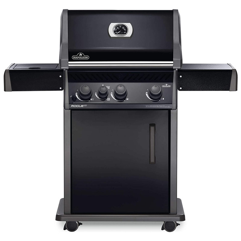 Napoleon Rogue XT 3-Burner Free Standing Liquid Propane 51000 BTU Gas Grill with Cabinet, Natural Gas, Black
