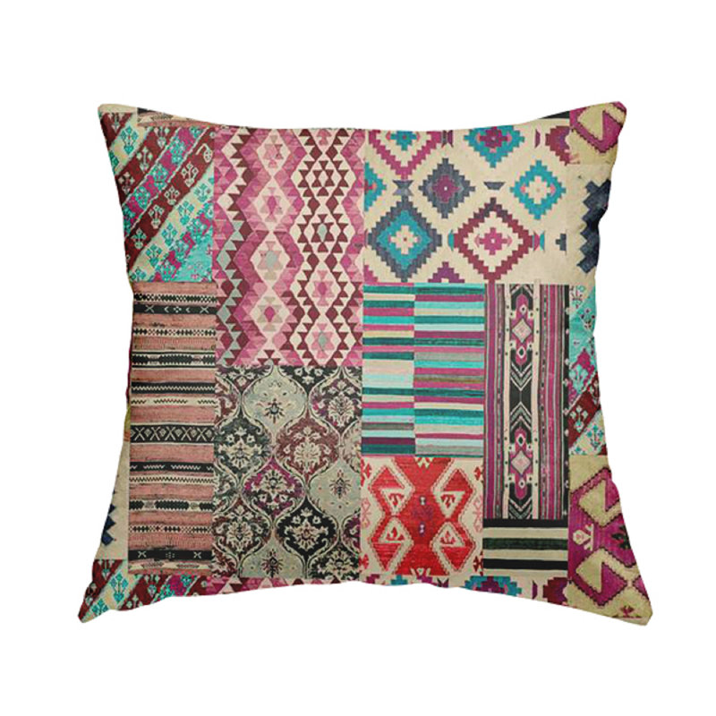 Ophelia Patchwork Square Cushion, 28cm H x 28cm W x 5cm D