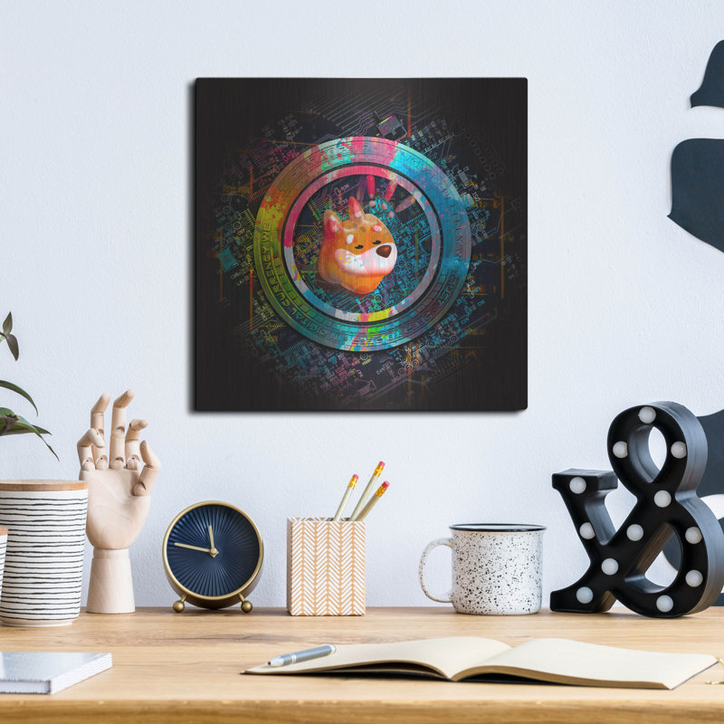 Art mural en métal Lark Manor ™ «Bonk Crypto Power» par Epic Portfolio, H 12 po x l 12 po