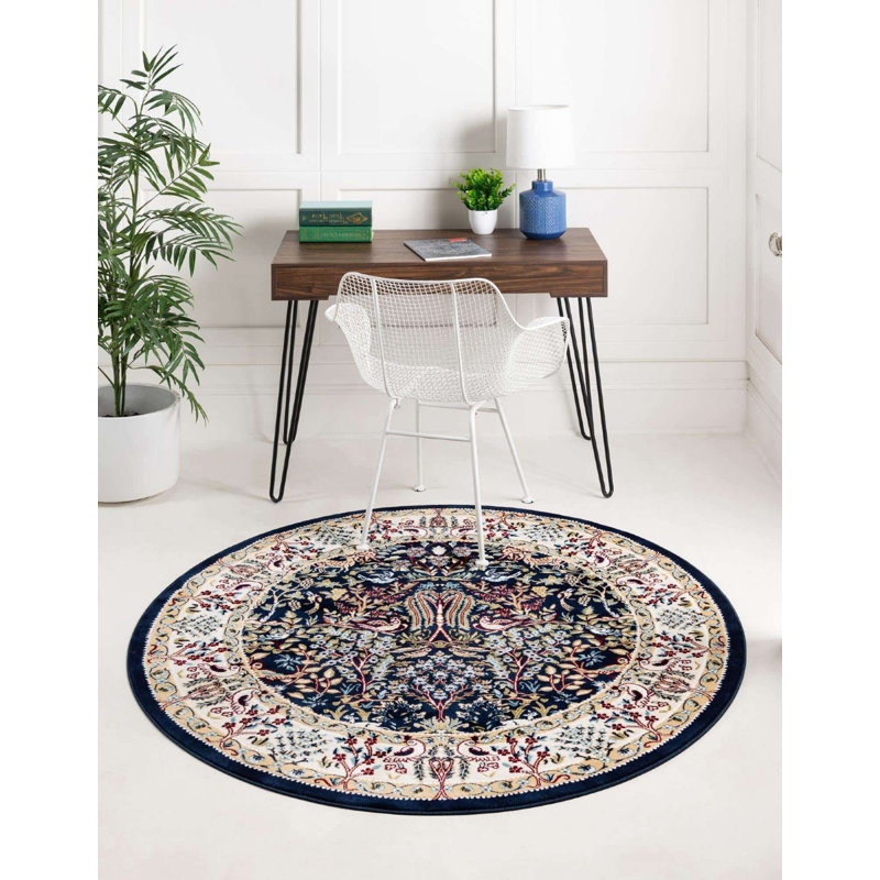 Tapis traditionnel Kelayeh couleur marin