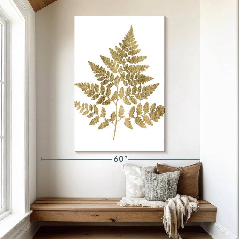 Harnek graphique fougère dorée I, H 51 po x l 34 po