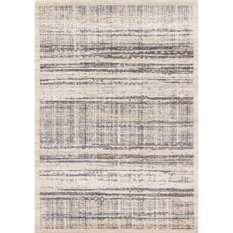 Tapis abstrait gris et brun 5 pi x 8 pi beige