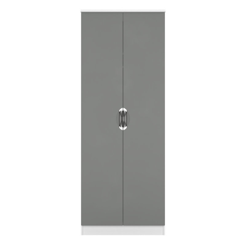 Bhodhini Manufactured Wood Wardrobe, Dusk Grey/White