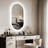 Oval Bathroom Mirror With Led Lights And Built-in Bluetooth Speaker, Time Temperature Display Unit - Smart Lighted Vanity Makeup Wall Mounted Mirrors - 3 Lights Setting Anti-fog Dimmable Ip56-1584060318