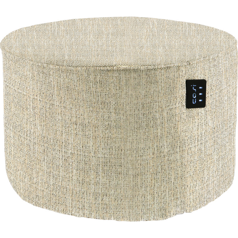 Cosipouf 60cm Wide Round Chevron Pouffe Ottoman, Beige