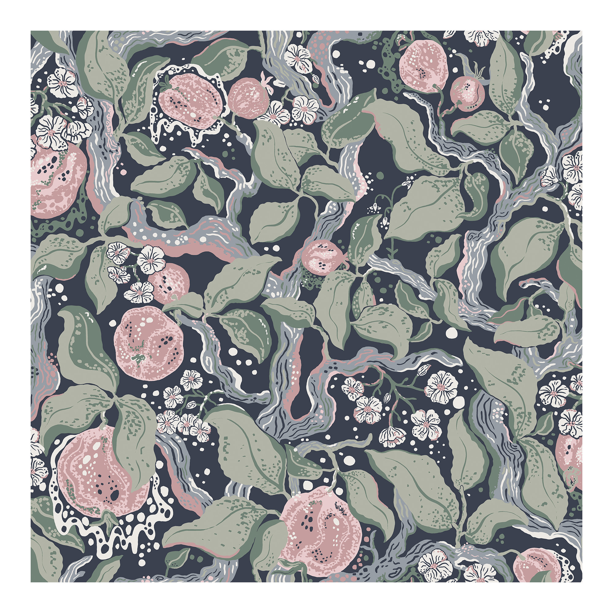 Botanical Wallpaper, Neutral/Pink