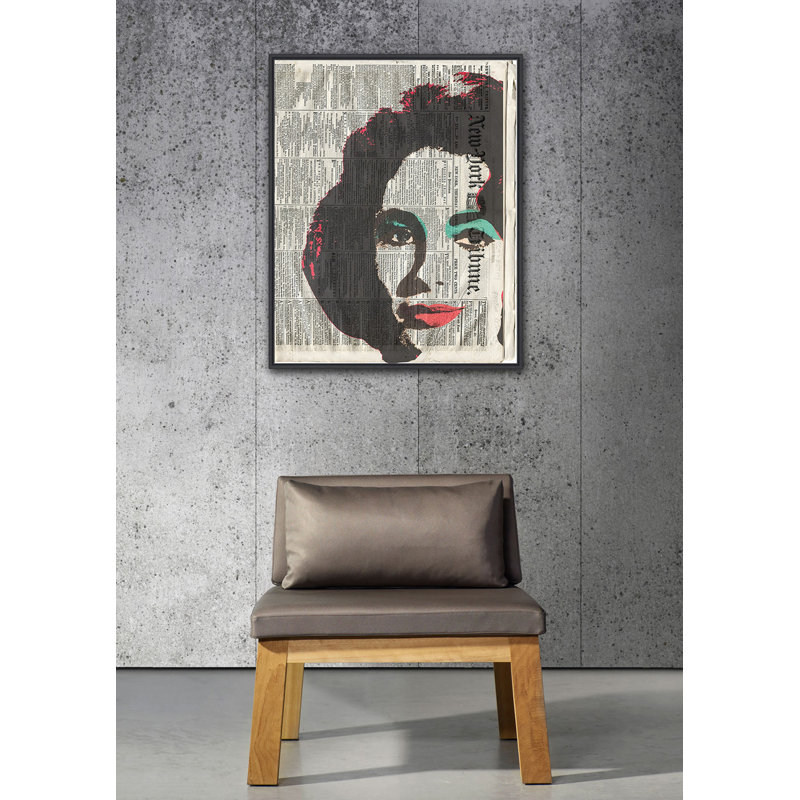 " Liz Taylor ", Black Framed, 42" H x 32" W x 2" D
