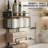 7-Tier Over-the-Door Towel Rack Storage Organizer with Metal Basket Shelf, Black Frame with Brown Plank for Bathroom-1011262767