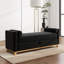 Banc de rangement multifonctionnel noir de 66 pouces avec des pieds en bois massif, 2 coussins décoratifs et un design élégant, pour un couloir exquis-129017388-129017389
