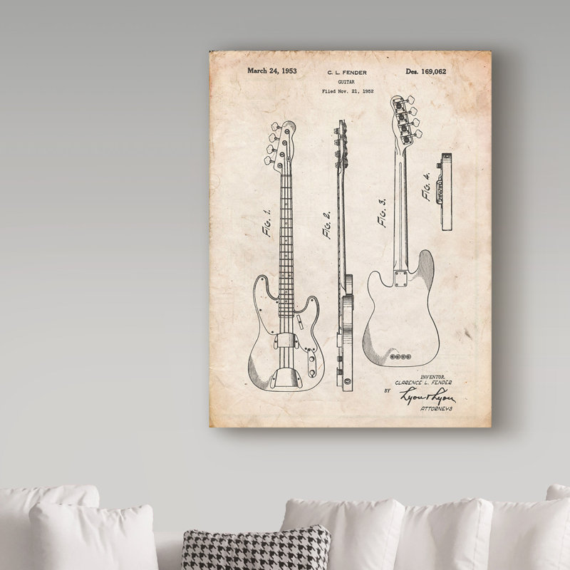 Manilo «Guitare 2», reproduction d'art sur toile tendue, H 32 po x l 24 po