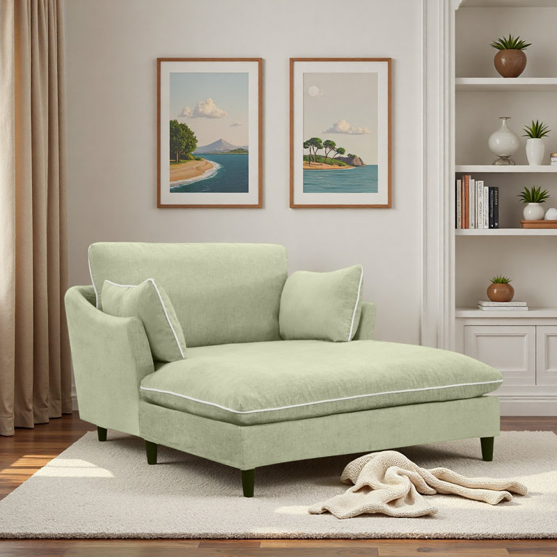 Chaise longue moderne avec coussins, Vert