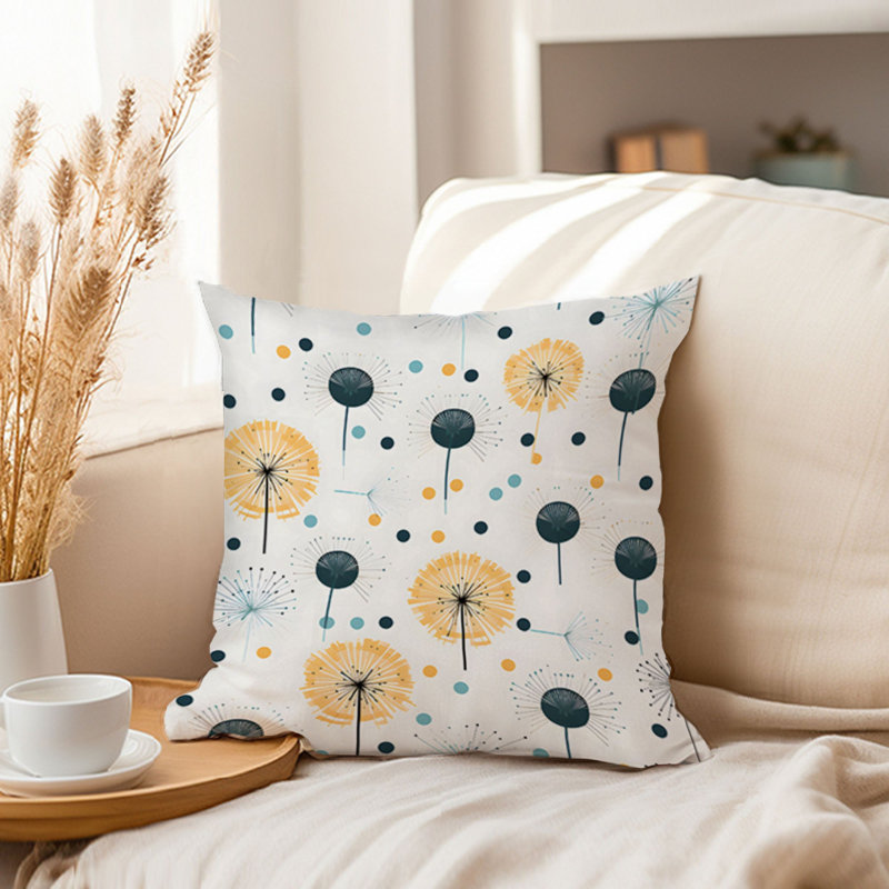 Botanical Abstract Dandelions I Modern, 20"H x 20"W