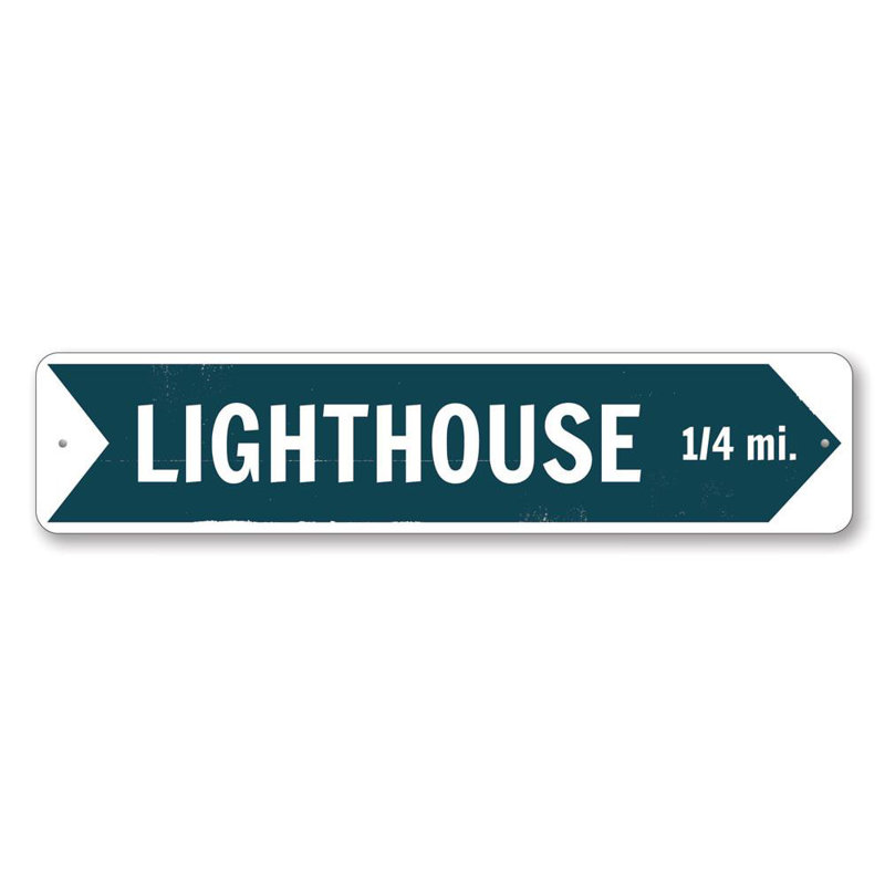 Enseigne de phare en aluminium sur mesure, H 6 po x l 24 po x P 0,063 po
