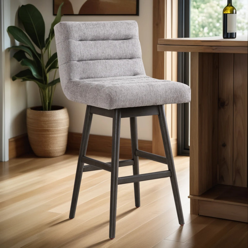 Tabouret de bar rotatif à hauteur de comptoir ou de bar Waterhouse, Chêne gris