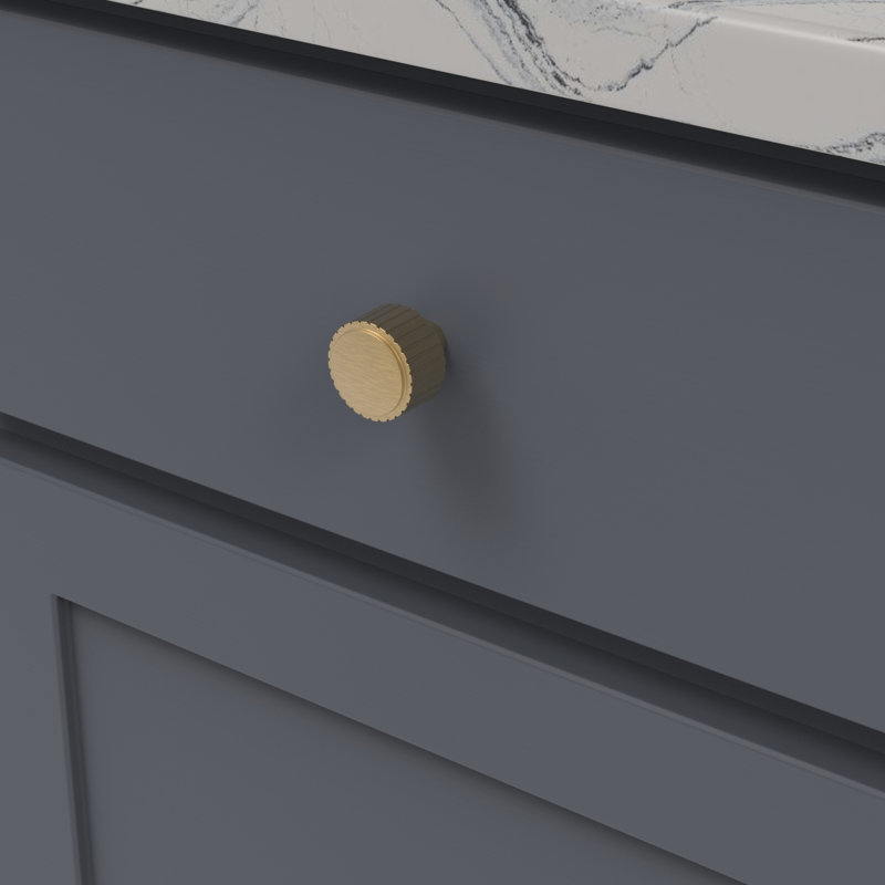 Sinclaire Collection Knob 1-1/4 Inch Diameter, Brushed Golden Brass